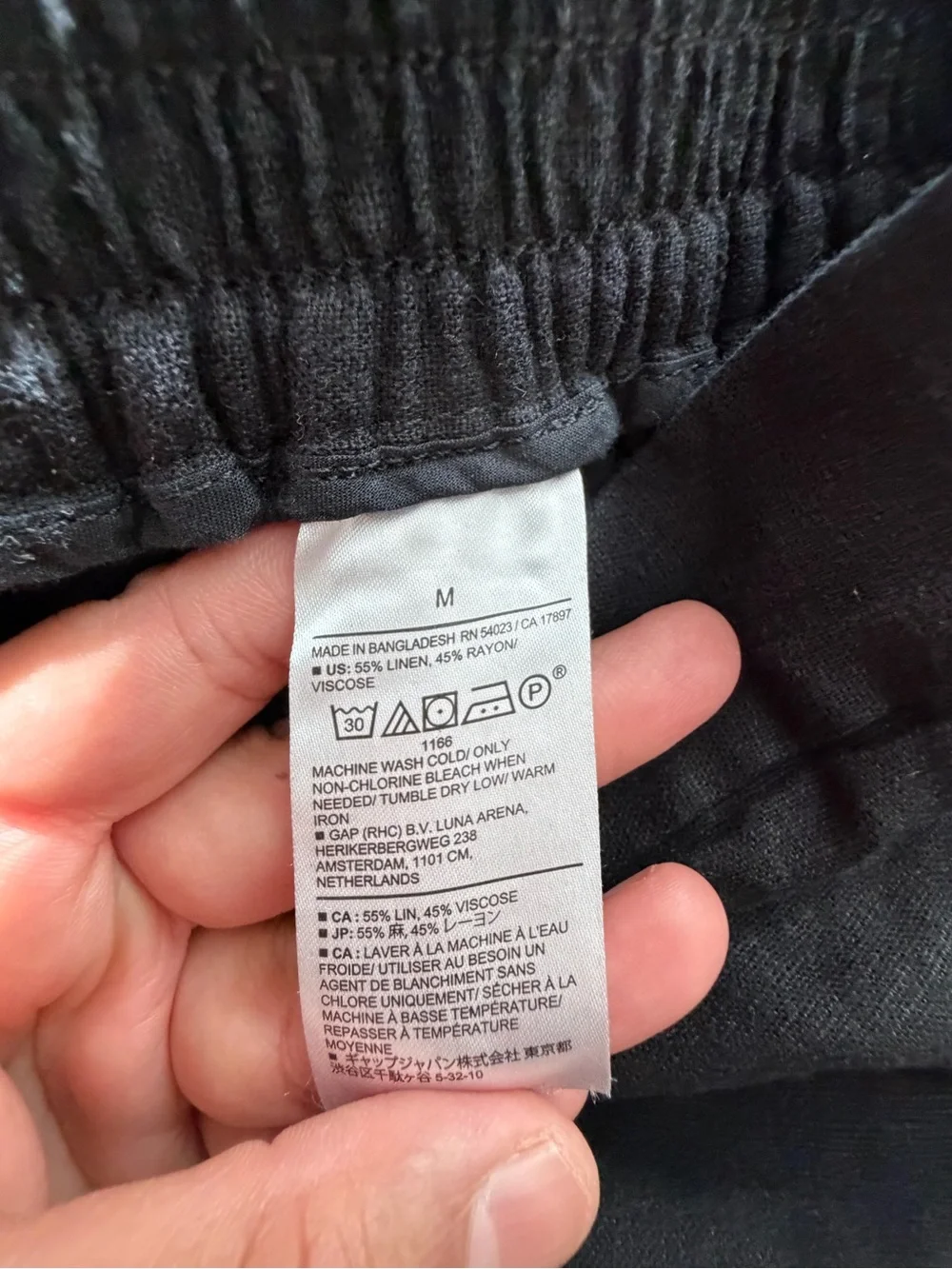 Banana Republic Black Wide-Leg Linen Culotte Pants